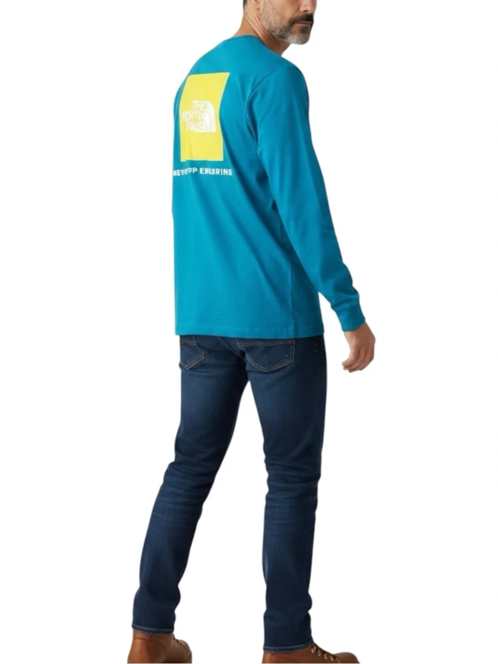 THE NORTH FACE Long Sleeve Crew Tee - Bright Turquoise Blue Size Small NWOT